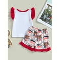 thumbnail image 3 of Wassery 4th of July Baby Girls Summer Clothes Cow Head Print Fly Sleeve Vest+Frills Stars Print Shorts Set 6M-3T 2Pcs Independence Day Outfit, 3 of 9