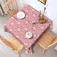 thumbnail image 2 of Pink Pioneer Flower and Paisley Pattern Square Tablecloth,Waterproof Square Table Cover,Wipeable Spillproof Washable Table Cover for Home Kitchen Party Decor 52"x52"(132x132cm), 2 of 6