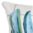 thumbnail image 2 of Jordan Manufacturing 18" x 18" Blue, Green and Cream Palm Leaves Square Reversible Decorative Throw Pillow with Welt, 2 of 5