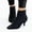 Black, variant on Babysbule Womens Shoes Clearance, Women Shoes Leopard Snake Print Ankle Boots Fine Heels Mid Heel Pointed Side Zip