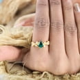 thumbnail image 5 of DBESTSTUDIOS 7X5 MM / 1.5 CT Kite Cut Emerald Wedding Ring Bridal Promise Gift Ring Cubic Zirconia Twig Stacking Ring, 5 of 7