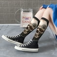 thumbnail image 5 of Gaeub Cyber Skeleton With Tattoos Printed Design Socks Stretchy High Tube Socks for Men Women Teens , Softball Soccer Socks for Hiking, Sport, 5 of 6