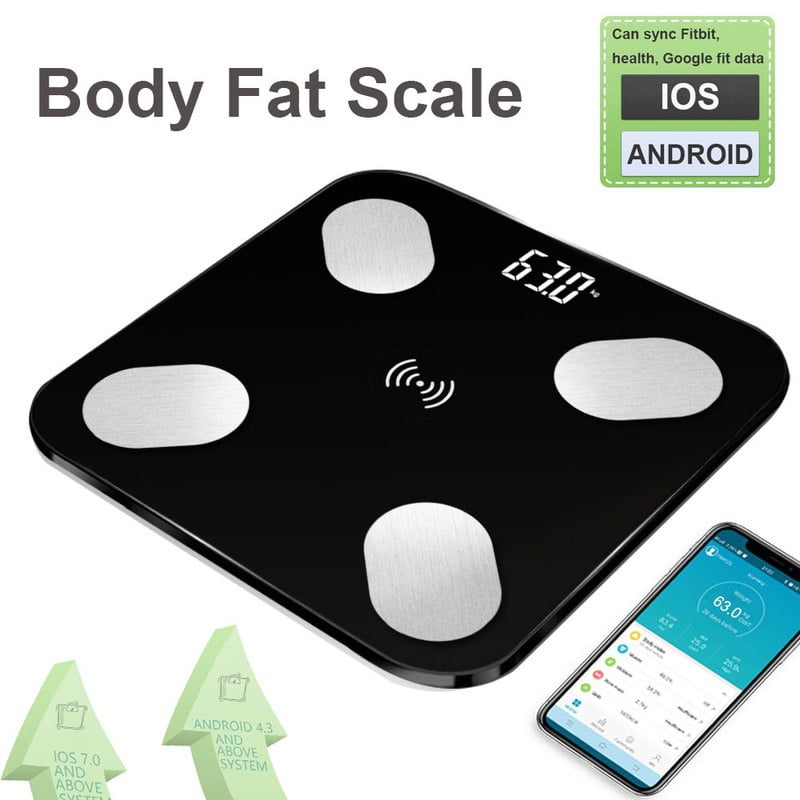 180KG Bathroom Bluetooth Glass Scales BMI Body Fat Monitor Weighing iOS Android 