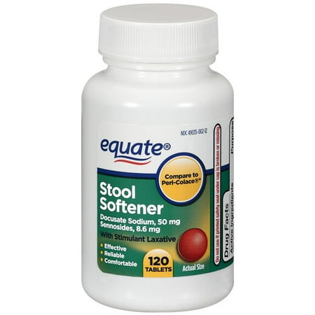 Equate Stool Softener Tablets With Stimulant Laxative, 120ct