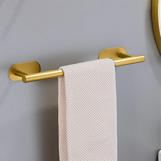 Qiweii Barre à Serviettes en Acier Inoxydable Sans Perçage Moderne Concise Porte-Serviettes de Salle de Bain Durable Antirouille Rangement de Serviettes