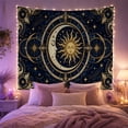 thumbnail image 2 of Celestial Sun and Moon Faces Set Against a Starry Navy Sky, Mystical Celestial for Astronomy Fans, Ornate Zodiac Medallion Art, Birthday Gift Tapestry Wall Hanging for Bedroom and Living Room, 2 of 7