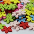 thumbnail image 6 of 100 Pieces Colorful Decorative Flower Flatback Wooden Buttons 2 Holes Sewing Craft Scrapbooking Card, 6 of 9