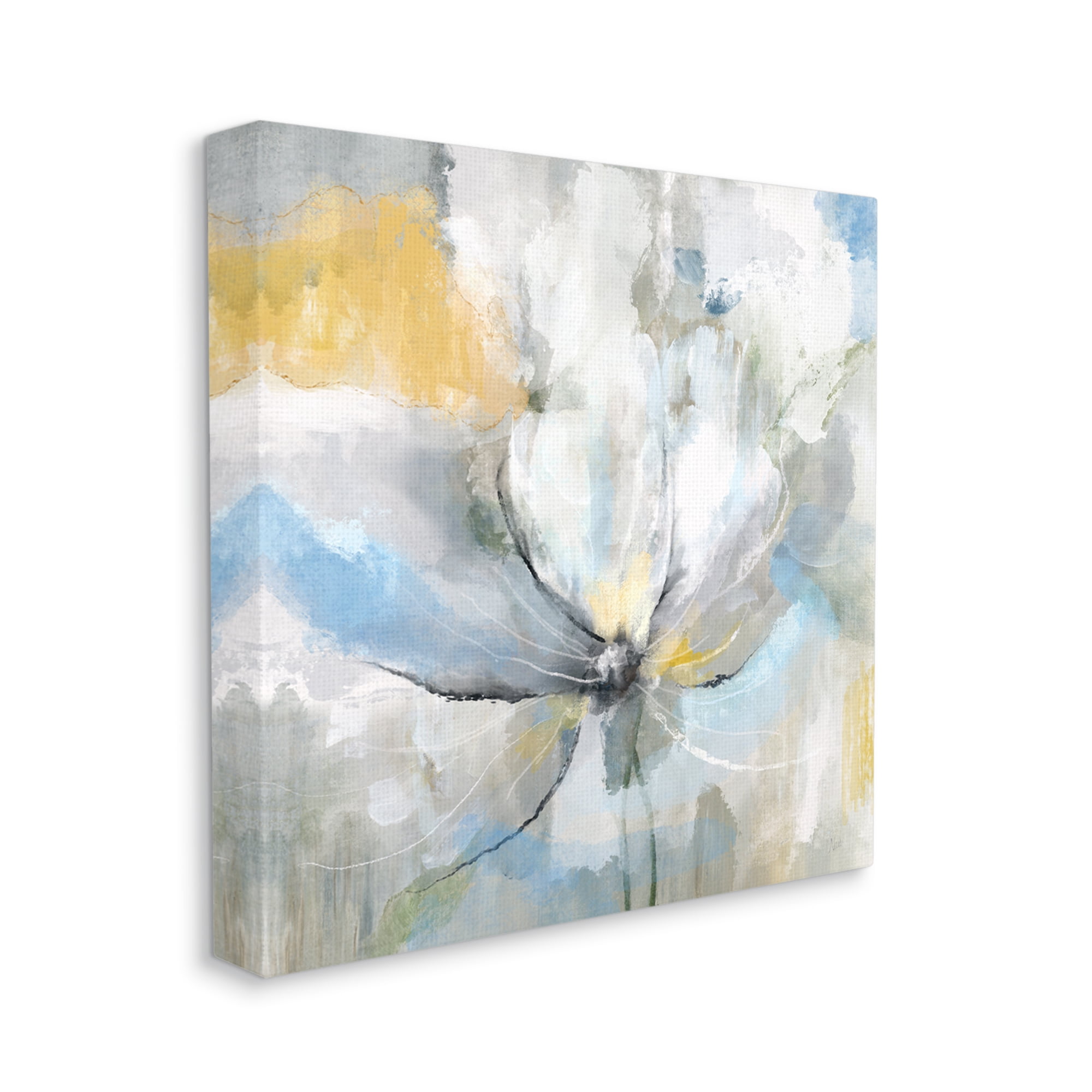 Stupell White Spring Abstract Blossom Abstract Painting Gallery Wrapped Canvas Print Wall Art
