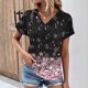 thumbnail image 1 of Fiudx Camisas de Mujer Top Informal de Primavera y Verano de Manga Corta con Cuello En V para Mujer, 1 of 5