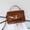 brown, variant on Genuine Cowhide Leather Women's Crocodile Embossed Satchel Bag, Top Handle Crossbody Shoulder Purse