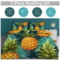 thumbnail image 5 of 3 Pcs Soft Bedding Set, Includes 1 Duvet Cover with Zipper And 2 Pillow Shams,A Close Up of A Pineapple And Palm Leaves Pattern Twin(86"x70"), 5 of 8