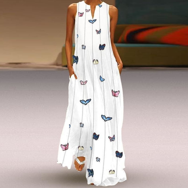 maxi dress butterfly print