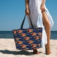 thumbnail image 5 of Defioc Bowling Ball And Flame Pattern Beach Bag for Women - Large Beach Tote Bag Waterproof Sandproof Swim Pool Bag Everyday Bag Handbags with Zipper, 5 of 6