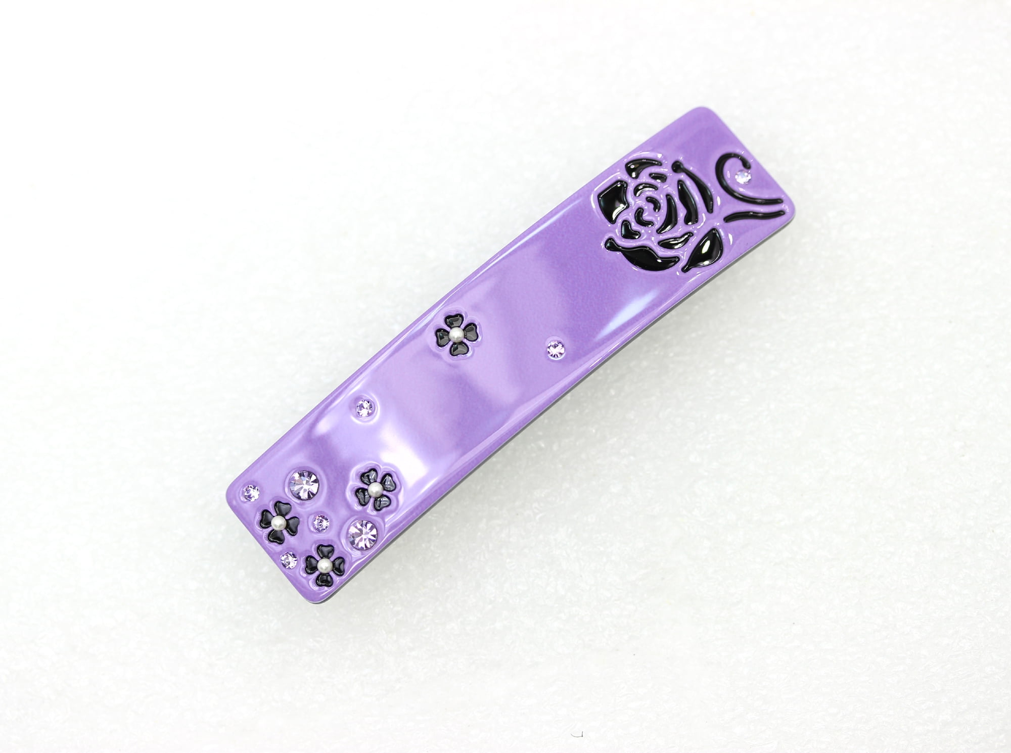 Faship Purple Cellulose Acetate Rose Floral Art Deco Hair Claws Clips