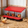 thumbnail image 3 of GloryStar 3-Section Metal Chicken Nesting Box with Rolling Egg Collection, Sturdy and Easy-to-Clean Laying Box with Perch for Hens, Great for Poultry Coops and Chicken Keepers, 3 of 9