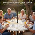 thumbnail image 3 of Round Outdoor Tablecloth with Umbrella Hole and Zipper, Vintage Shell Beige Tablecloth with Elastic Waterproof, Summer Ocean Coastal Patio Table Covers for 55" - 60" Picnic Pool Tables, 3 of 9