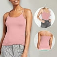 thumbnail image 5 of Tank Top for Women Elastic Inner Layer Solid Thin Chest Pad Straps Vest Pink Summer Clothes Teen Girls M, 5 of 6
