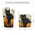 thumbnail image 2 of Pumpkin Lantern Black Cat Oven Mitts And Pot Holders Sets of 4 Oven Gloves Set Potholders for Kitchen Cooking Baking Grilling Anti Scald Hot Pads And Heat Resistant, 2 of 6