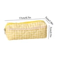 thumbnail image 3 of Cute Pencil Pouch, Quilted Gingham Pencil Case with Lace Accent, Zipper Organizer Bag for Office Desk Artists Travel and Makeup Storage, 6.7 Inch, 3 of 7