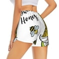 thumbnail image 3 of Bixox Women's Gnome Sweet Honey pattern 2 in 1 Running Shorts - Lightweight Athletic Workout Gym Yoga Shorts Liner with Pockets - Medium, 3 of 7