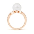 thumbnail image 2 of Angara Solitaire South Sea Cultured Pearl Bypass Ring with Diamonds in 14K Rose Gold for Women | June Birthstone Jewelry for Her, 2 of 8