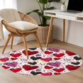 thumbnail image 4 of Round Rug 3.3Ft Washable Non-Slip, Romantic Love Circle Area Rugs for Living Room Bedroom, Valentine's Day Cartoon Stars Heart Pink Red Indoor Floor Mats Carpet Runner for Home Decor Aesthetic, 4 of 8