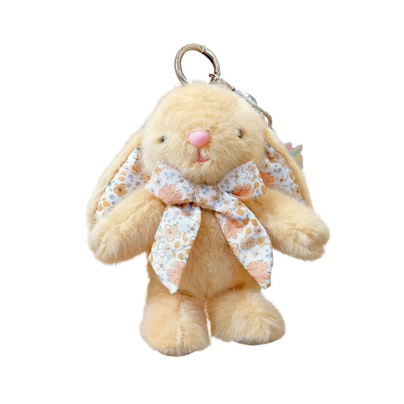 Cute Bunny Plush Keychain for Backpack, 5.9 Inch Mini Rabbit Keychain Purse Charm Pendant Gift for Women