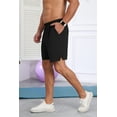 thumbnail image 3 of QDG Mens Athletic Running Shorts Quick Dry Shorts Lightweight Sports Gym Basketball 7inch Hiking Tennis Black L, 3 of 10