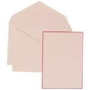 JAM Paper Wedding Invitation Set, Large, 5 1/2 x 7 3/4, Bright Border Set, Pink Card with White Envelope, 100/pack