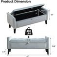 thumbnail image 2 of 47" Velvet Storage Bench, Upholstered Bed Bench with Storage, End of Bed Ottoman with Wooden Legs,Bedside Storage Bench for Bedroom, Living Room, or Entryway, Blue Grey, 2 of 7