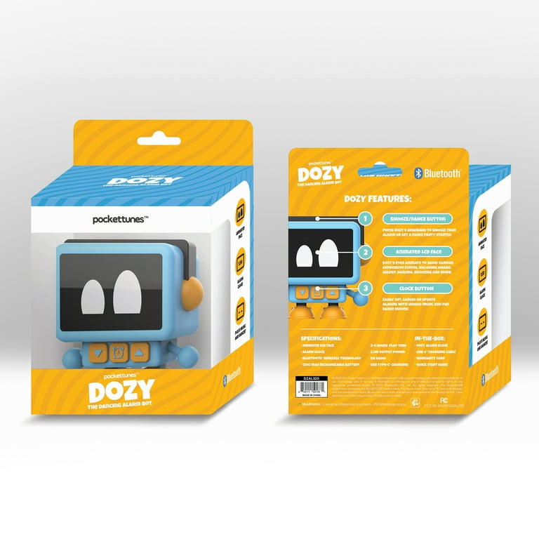 PocketTunes Dozy The Dancing Alarm Bot | Bluetooth Animated LCD