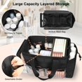 thumbnail image 3 of Bolsa de maquillaje TANTO Travel extra grande con separadores de PVC transparente, 3 of 8