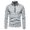 Grey, variant on Men's Casual Autumn Solid Turtleneck Zipper Collar Blouse Long Sleeve Tops Men's Tees XL