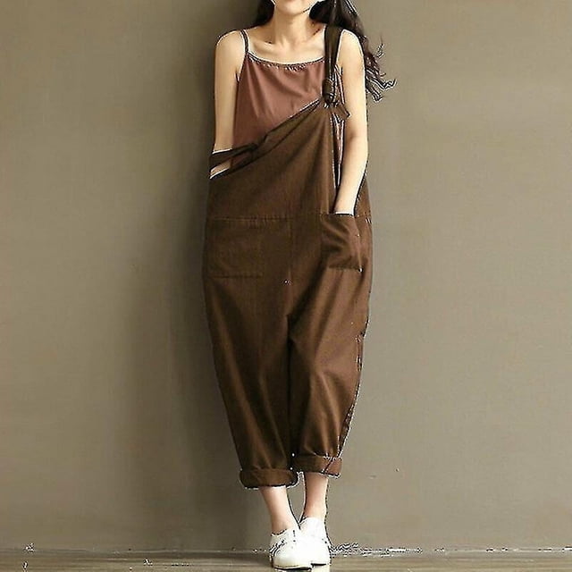 Combinaisons Amples pour Femmes Salopettes Oversize Pantalons de Mode à Lanières