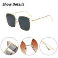 thumbnail image 3 of QECEPEI Retro Oversized Sunglasses for Women Square Metal Frame Non Polarized Lenses, Black, 3 of 6