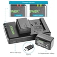 thumbnail image 4 of Batería Neewer VW-VBT190 (paquete de 2, 1950 mAh) con cargador USB dual, 4 of 8