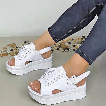 

Women Platform High Block Heels Open Toe Causal Sandals