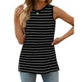 thumbnail image 5 of DQRPSEETB Tank Tops for Women 2024 Womens Tank Tops Crewneck Loose Fit Basic Casual Summer Side Split Sleeveless Shirts Camisole Tops for Women, 5 of 6