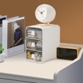 thumbnail image 4 of White Plastic Desktop Organizer Drawer | 3-Tier Student Stationery & Cosmetic Storage Cabinet | Dormitory Desk Drawer Shelf | 10.5x13x16.5cm Compact Size, 4 of 6