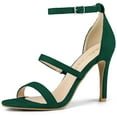 thumbnail image 1 of BLISSFUL STEP Women's Open Toe Triple Straps Stiletto High Heeled Sandals, 1 of 6
