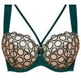 thumbnail image 4 of Sheer Mesh Tulle Tulip Seam Balconette Bra Boobie Emerald, 4 of 9