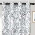 thumbnail image 2 of DriftAway Tree Branch Botanical Pattern Painting Blackout Room Darkening Thermal Insulated Grommet Lined Window Curtains 2 Panels 2 Layers Each 52" x 102" Gray, 2 of 9