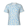 thumbnail image 4 of Qekee Floral Daisy Classic Fit T-Shirt Men's Shirt Men's Tight Short Sleeves for Exercise, Running, Mountaineering - Floral Daisy, 4 of 9