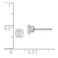 thumbnail image 7 of 925 Sterling Silver 4mm Square CZ 4 Prong Stud Earrings, 7 of 7