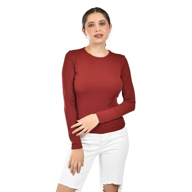 Blusa de manga larga /Juvenil, 0279 (Vino) vino G