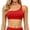 Red, variant on One Shoulder Sports Bras for Women Low Impact Asymmetrical Workout Tops Padded Yoga Right Shoulder Strap Bra