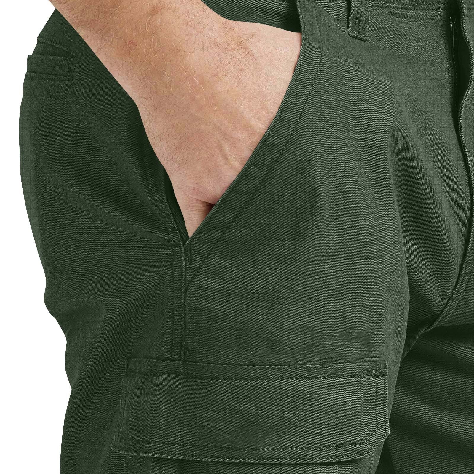 IYTR Men's Classic Cargo Stretch Short Pants Casual Solid Color Cargo Shorts Summer Outdoor Hiking Short Pants with Pockets (Army Green,XL)