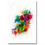 Trademark Art "Ireland Paint Splashes" Canvas Art by Michael Tompsett