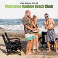 thumbnail image 4 of Walchoice Folding Beach Chair for Adults, Low Seat Camping Chair with High Back, Wide Seat Chair with Cup Holder & Carry Bag, Heavy Duty Portable Chair for Outdoor Picnic Travel - Black, 4 of 10