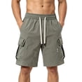 thumbnail image 2 of Men's Casual Dressy Cargo Shorts Lightweight Elastic Drawstring Waist Shorts Relaxed Fit with Side Pockets, 2 of 5
